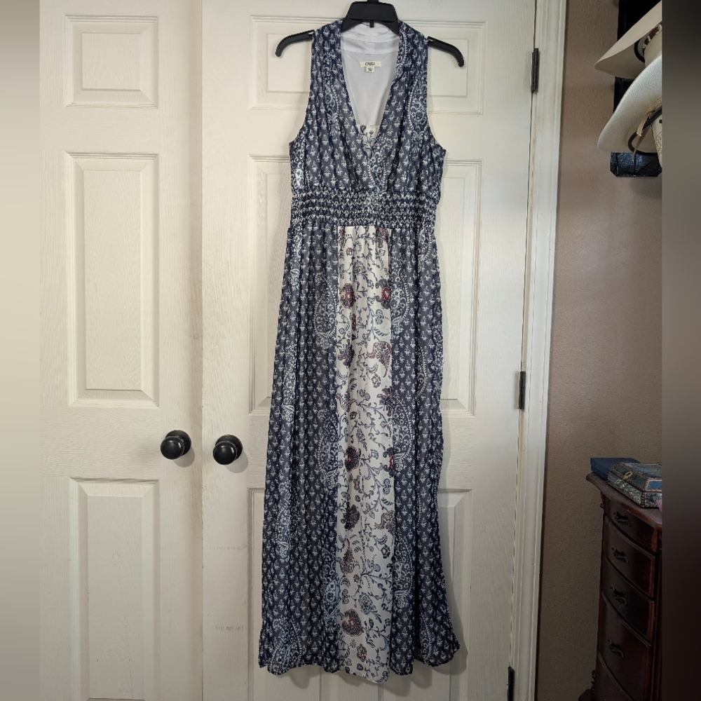 CATO Blue and White Maxi Dress Size L - Picture 1 of 7